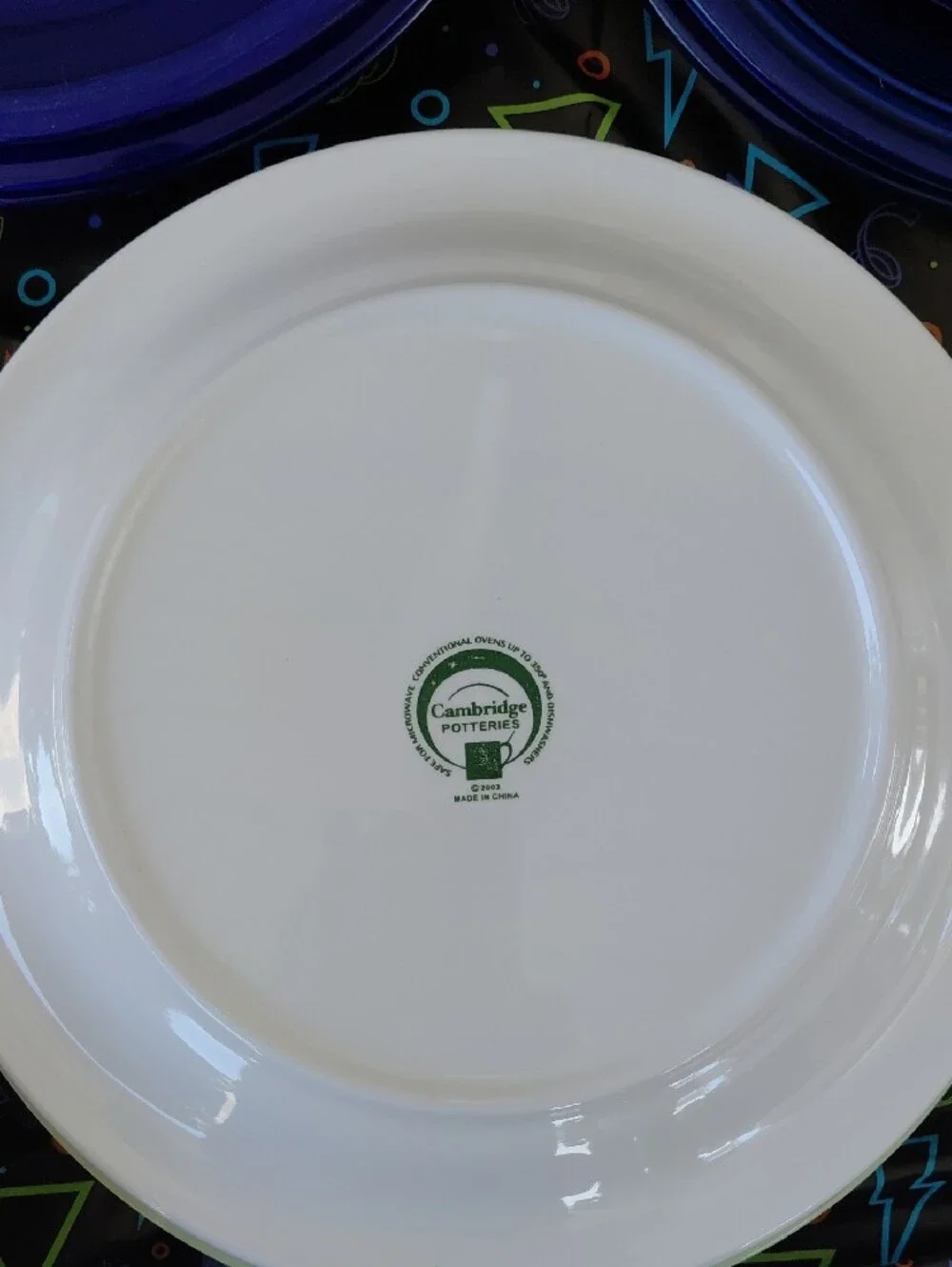 Hand-Painted Palm Tree Ceramic Dinner Plate in Sage Green Set Of 4 Plates Only.